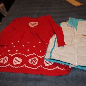 2piece reversible vest and red heart dress